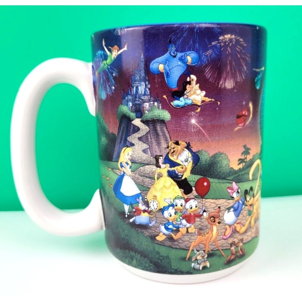 Vintage Disney World 2000 Ceramic Coffee Mug Celebrate The Future Hand In Hand